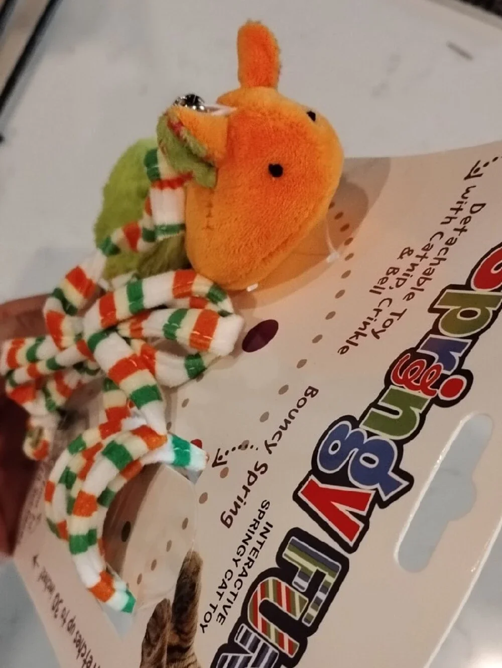 SPOT Springy Fun Interactive Cat Toy - Orange and Green